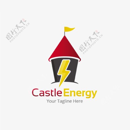 城堡能量创意商务标志矢量