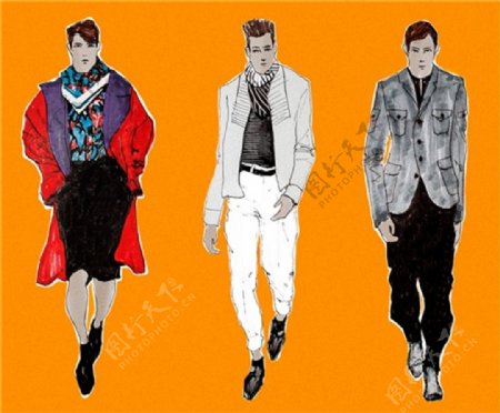 3款时尚男装设计图