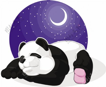 睡觉的卡通熊猫