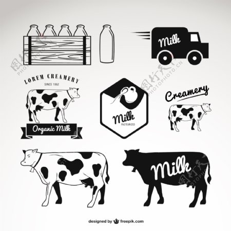 牛奶和奶牛标识