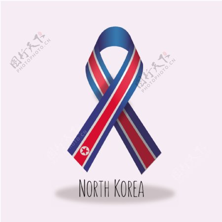 朝鲜国旗丝带设计