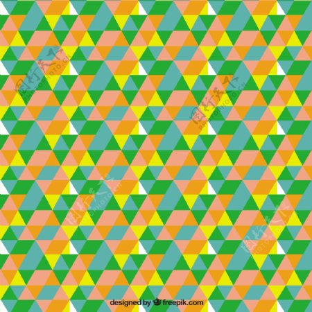 彩色三角镶嵌图案
