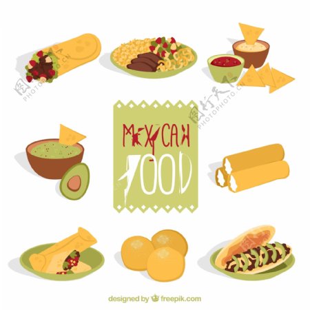 手绘的墨西哥菜单