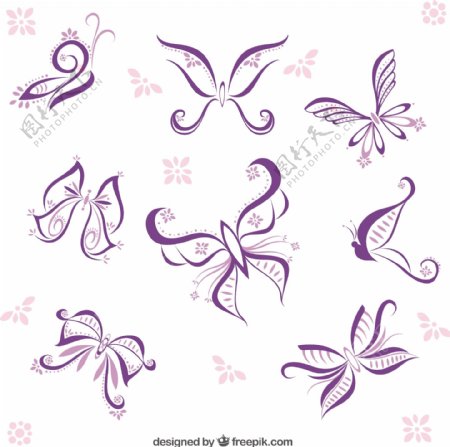 紫色抽象蝴蝶包