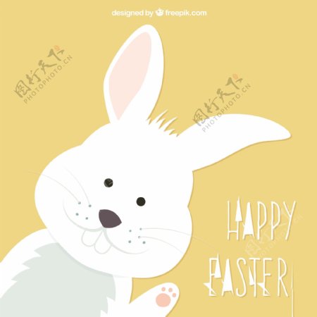 可爱的兔子复活节卡片