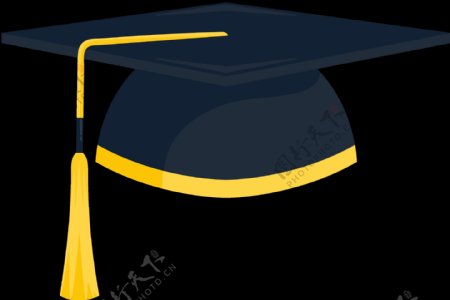 黑色毕业帽免抠png透明图层素材