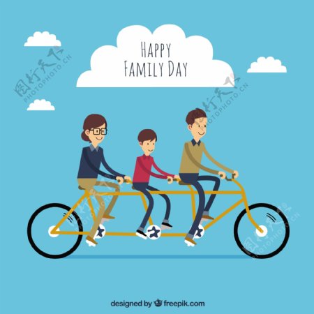 带自行车的家庭