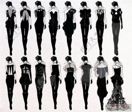 16款黑色女装设计图