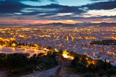 雅典城市夜景
