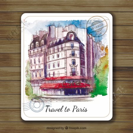手绘巴黎卡旅游