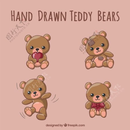手绘泰迪熊