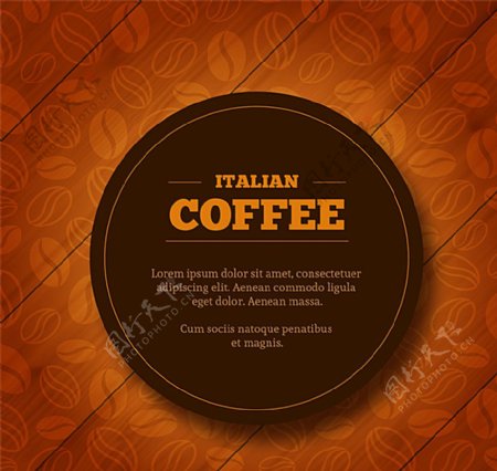 意大利咖啡标签背景矢量图图片