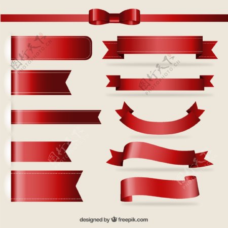 红色丝带设计