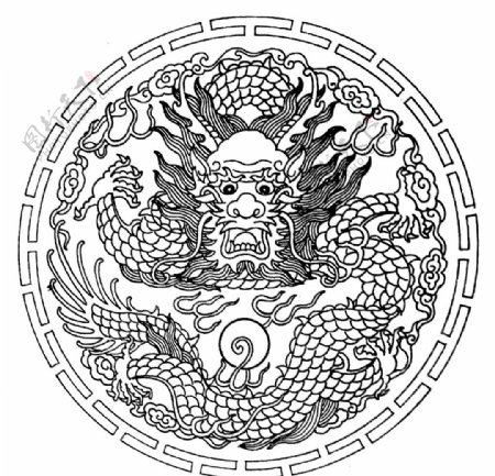中国龙纹古典龙纹中国风龙纹