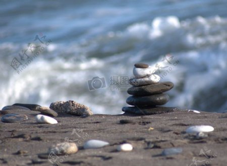 海边美丽的石头