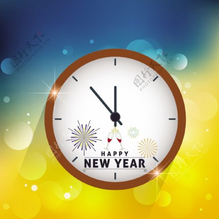 新年时钟背景图