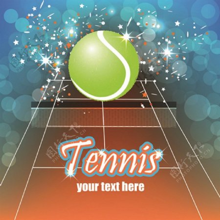 网球创意海报矢量素材