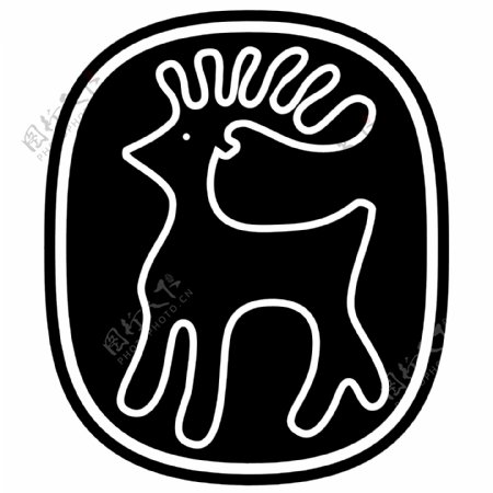 麋鹿图标logo设计