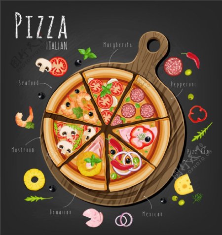 美味披萨海报设计图片