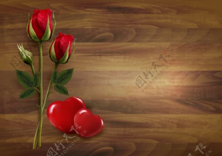 情人节玫瑰主题设计矢量图片