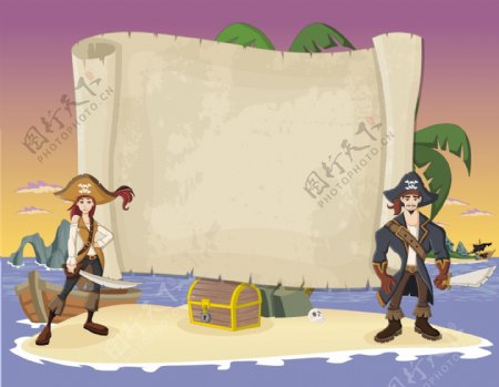 精美海盗卡通人物设计矢量素材