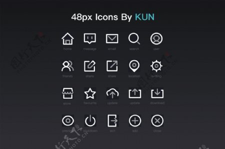 简洁线性图标icon