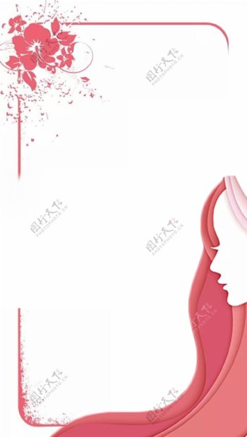 背景展板少女妇女节购物美丽粉色装饰