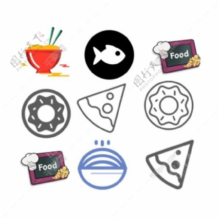 食物食品ICON图标标志图片