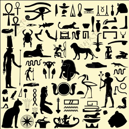 埃及图案剪影