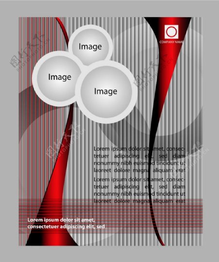 立体圆环红色曲线画册图片