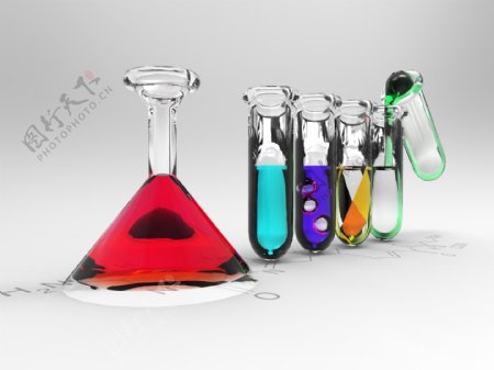 彩色试管内的化学液体图片