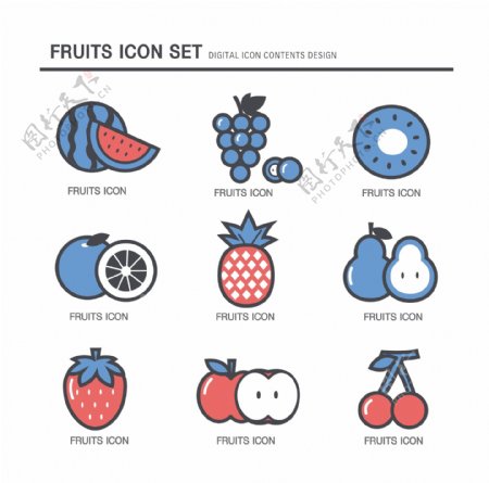 矢量水果素材图标