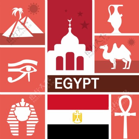 矢量埃及元素图标设计
