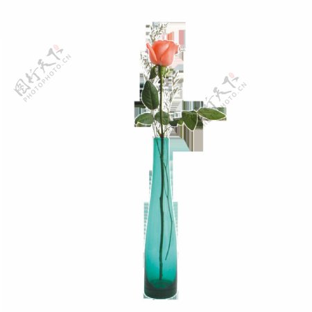花瓶唯美玫瑰插花素材