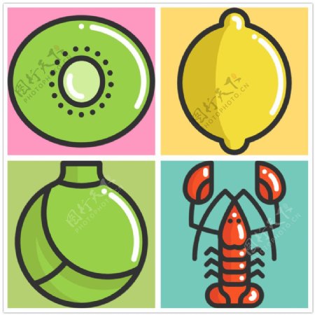 可爱食物icon图标素材