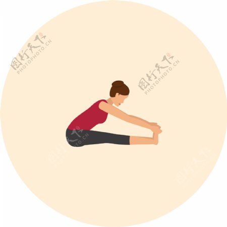扁平瑜伽icon图标