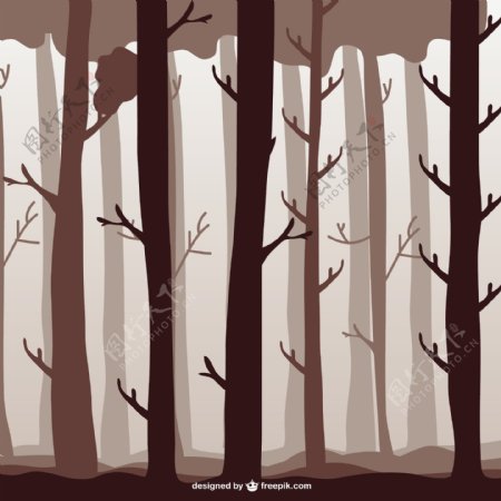 森林树木的插图