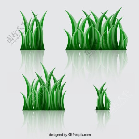 绿色草丛设计矢量素材图片