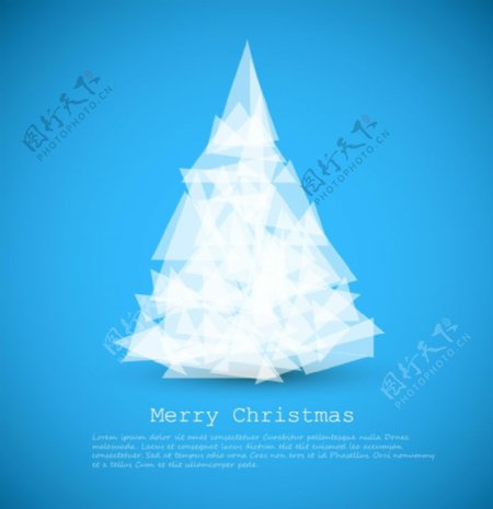 白色几何形圣诞树矢量素材