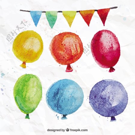 6款彩色气球矢量素材