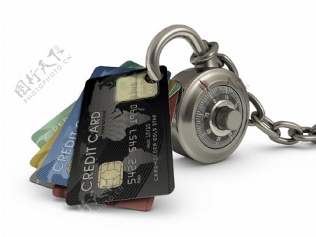 信用卡与锁图片