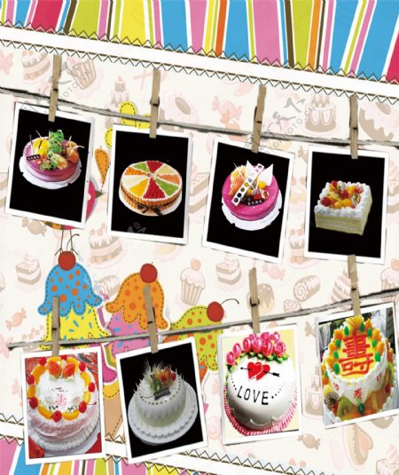 生日蛋糕展架海报图片