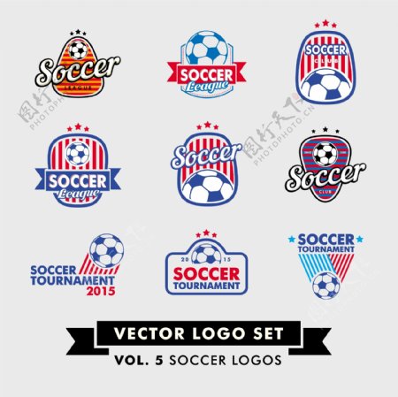 足球运动标志设计矢量素材下载