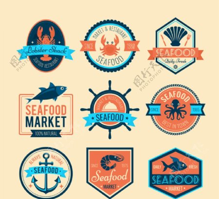 海鲜市场标签