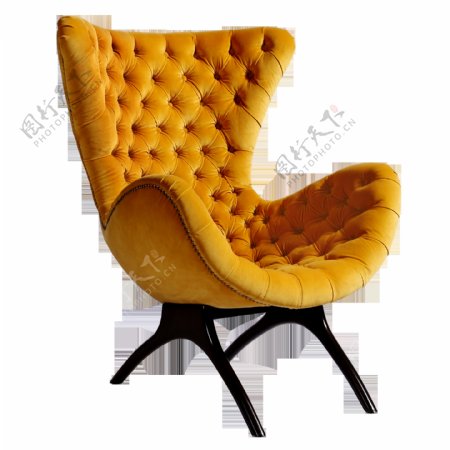 可椅椅子高级定制黄色凹凹拉扣椅