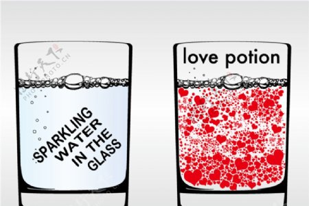 碳酸水玻璃杯矢量素材