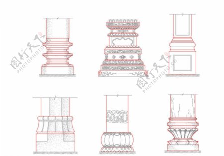 中式柱子图片