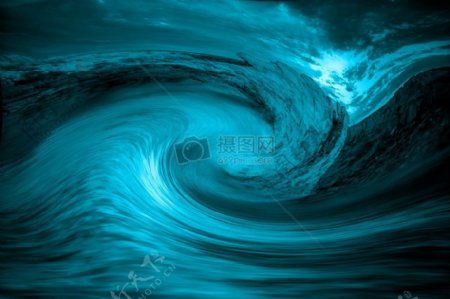蓝色的海水漩涡