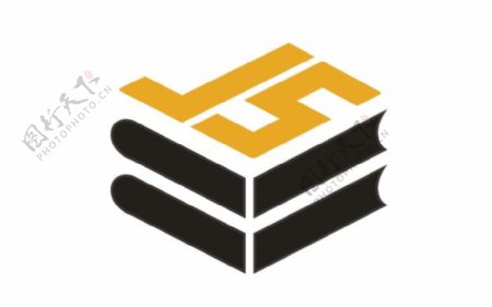 教育书本形状字母JS图标logo