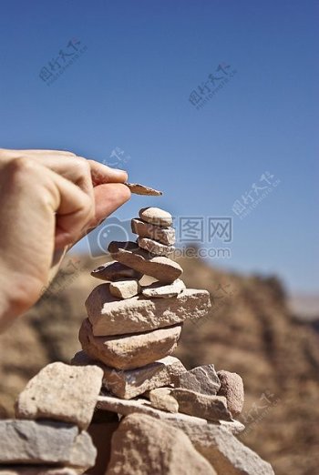 沙漠石头堆约旦佩特拉